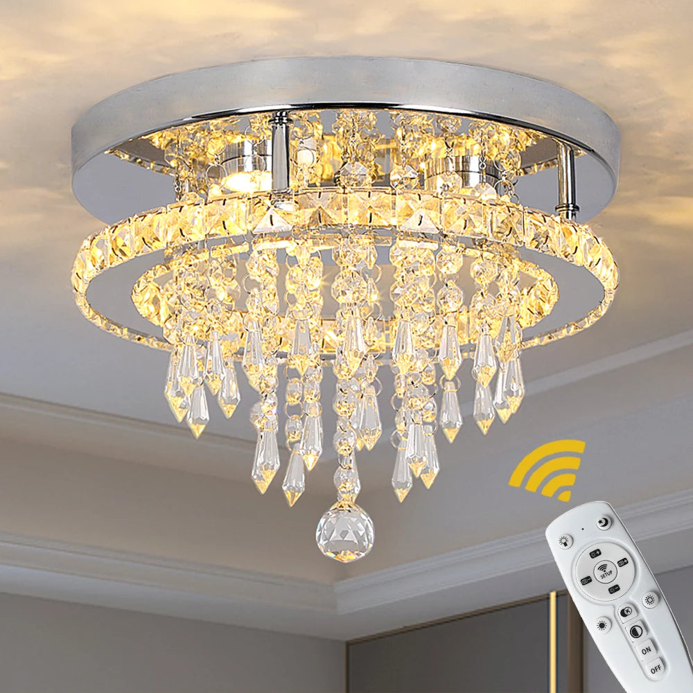 VETRULUS Crystal Ceiling Lamp With Remote Led Control