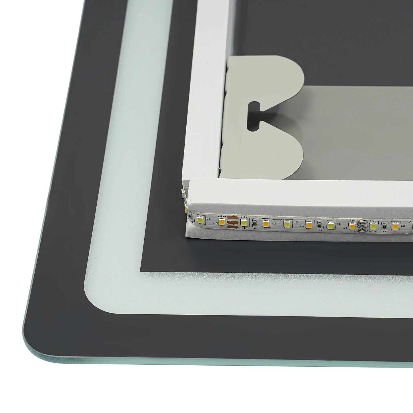 Led Bathroom Mirror Wall Mounted Anti Fog Lighted Smart Vanity Mirror with Time & Temperature Display