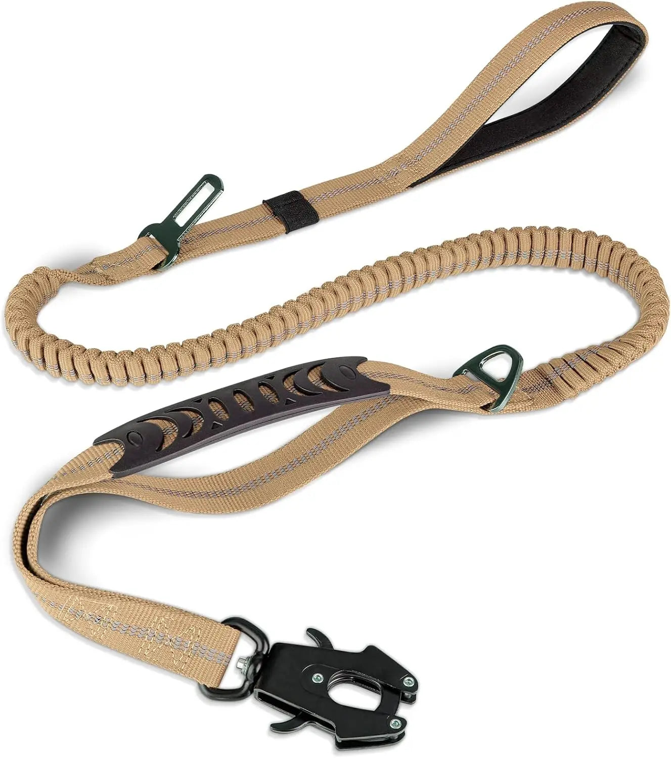 Reflective Shock Absorbing Pet Leash With Car Seatbelt For Large Dogs