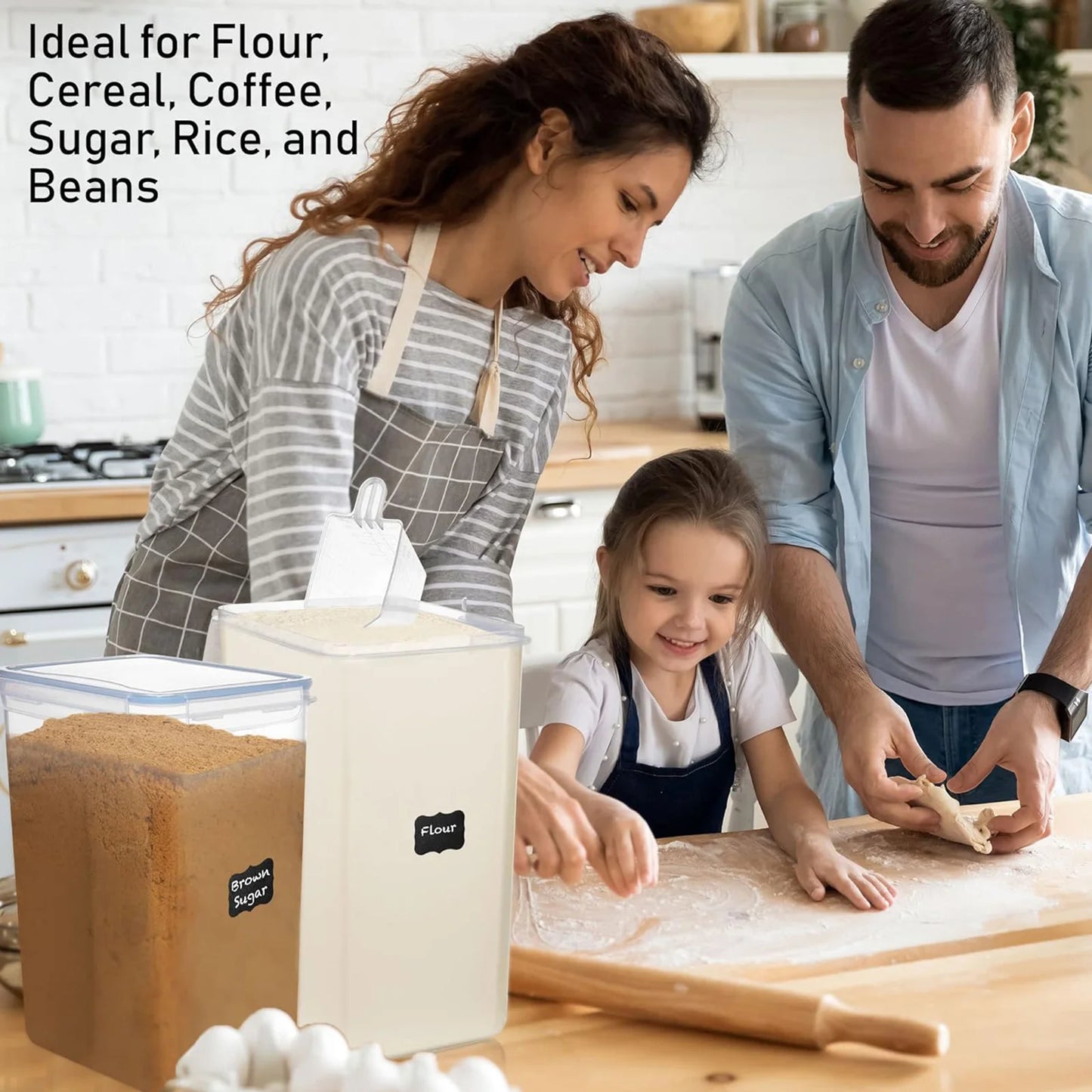 Airtight Food Storage Containers Duo For Pantry Organization