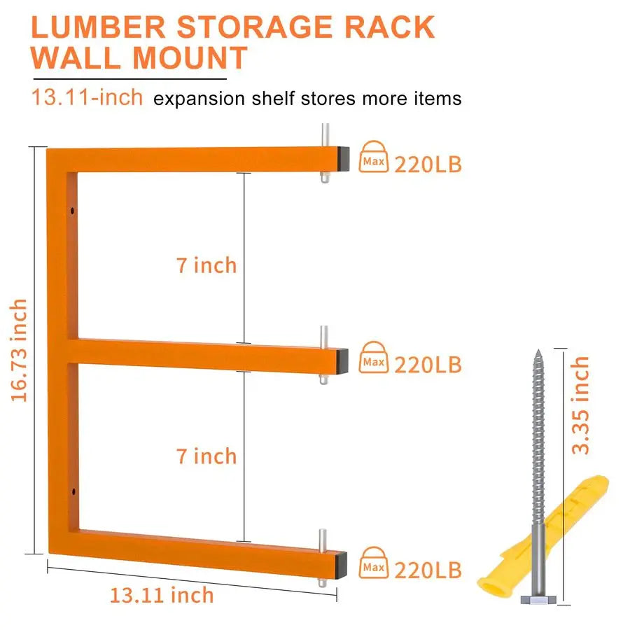 Wall Mounted 9 Level Lumber Storage Rack Heavy Duty