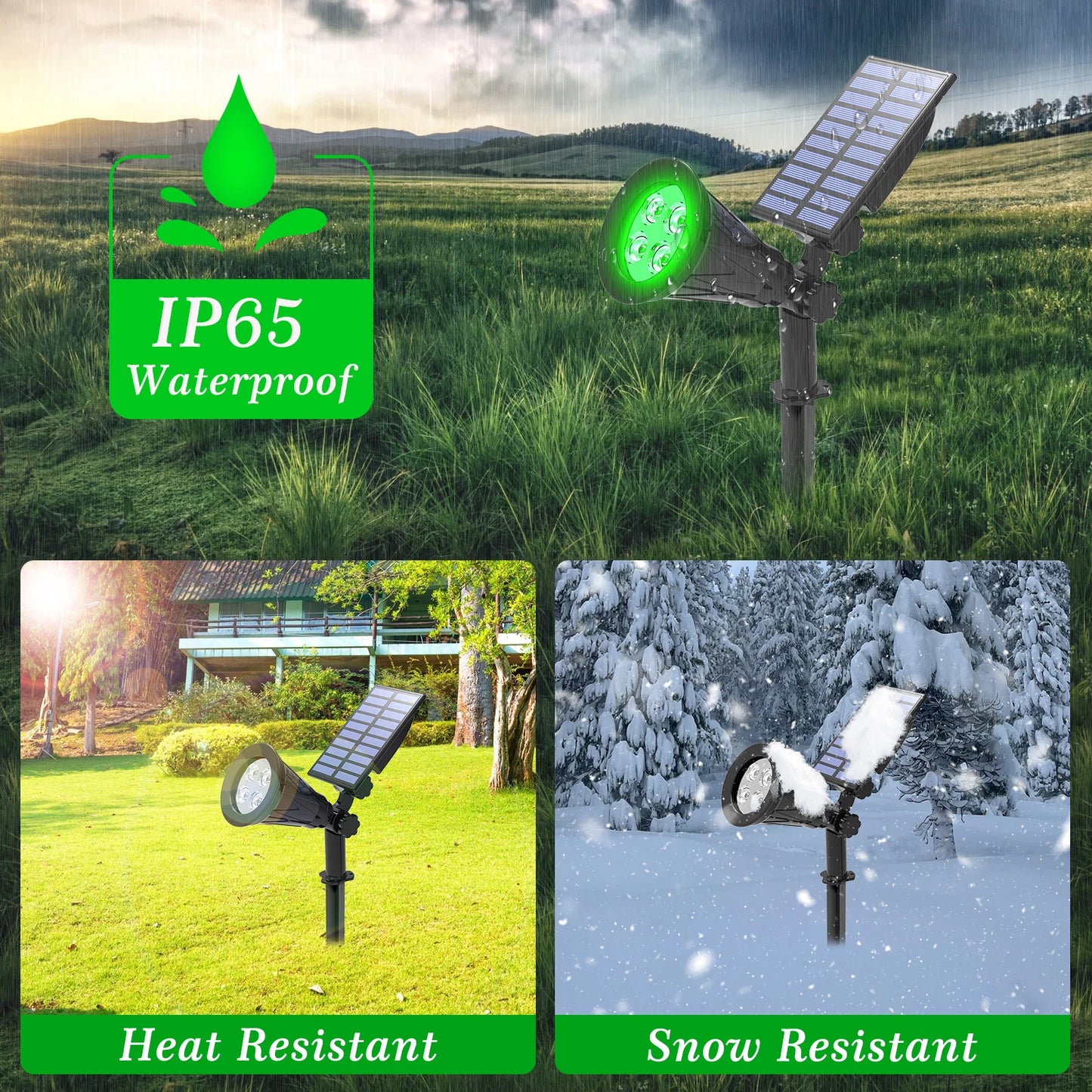T-SUNRISE LED Solar Lights Outdoor Spotlight IP65 Garden