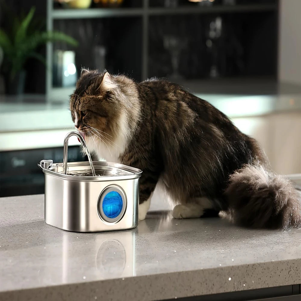 Stainless Steel Pet Water Feeder Fountain Dispenser
