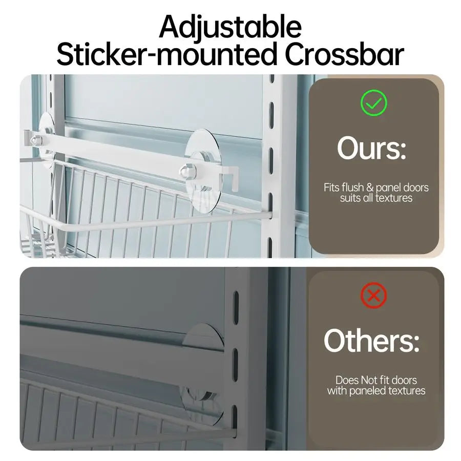 Adjustable Cabinet Door Organizer 6 Tier Hanging Spice Rack Pantry