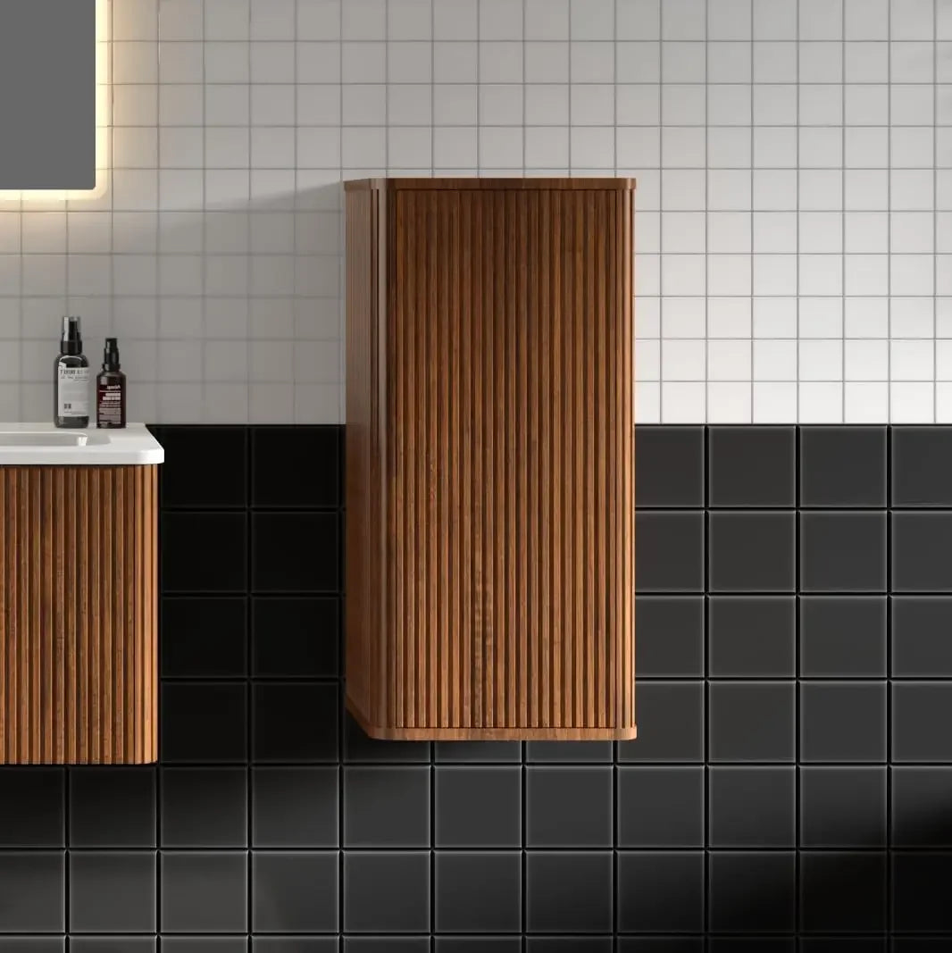 30" Bathroom Vanity with Sink, Modern Floating Vanity with Push Open Soft Close Drawer, Large Storage for Small Space, Walnut
