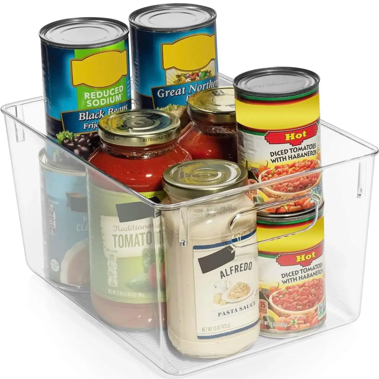 Clear Plastic Storage Bins for Pantry and Kitchen Organization