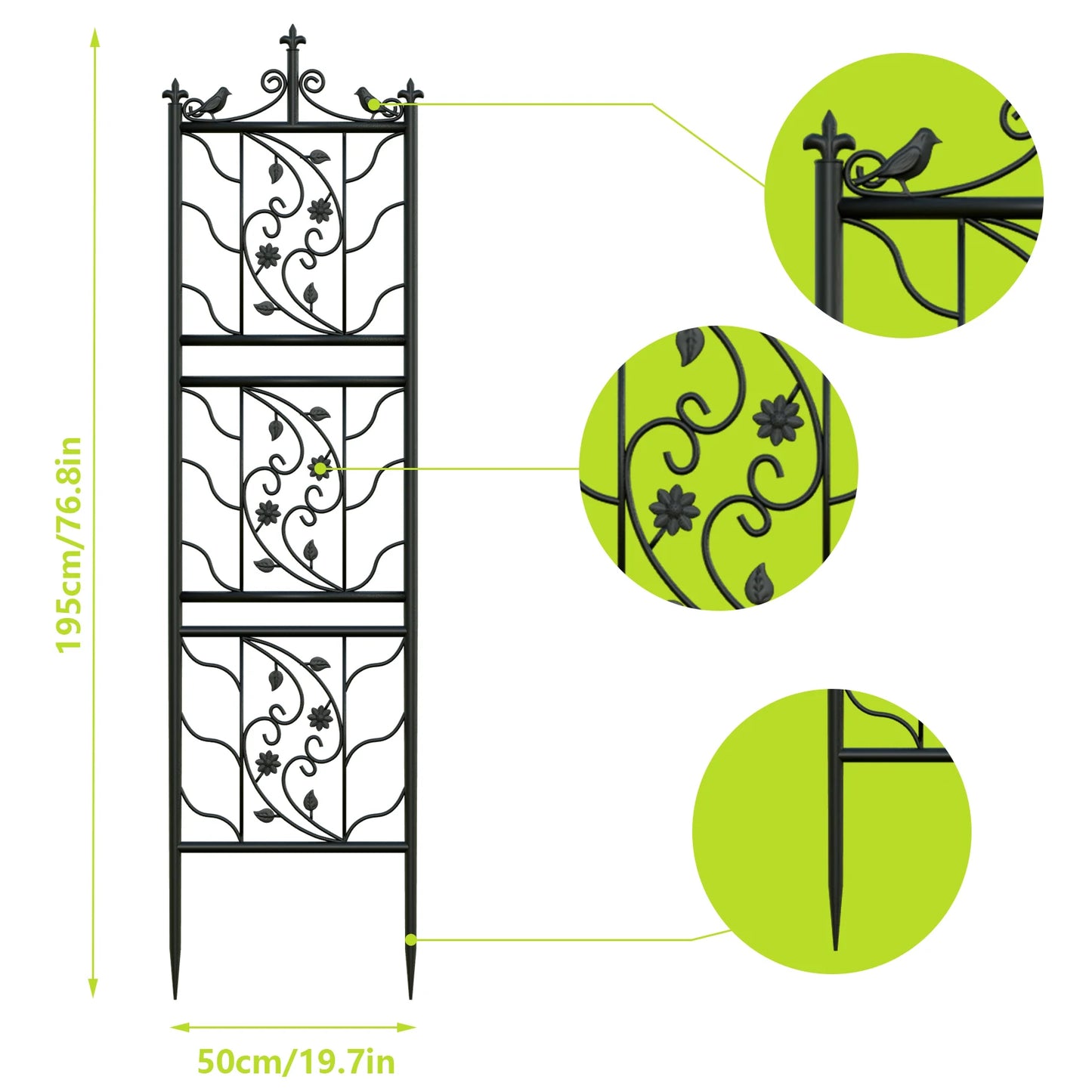 Garden Trellis Decorative Outdoor Metal Fence Panel For Climbing Plants