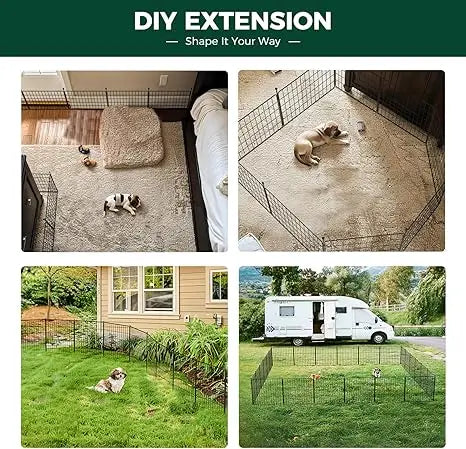 MiniPaws Unleashed Dog Playpen for Yard & RV Camping, Expandable 24-inch 32 Panels for Puppies and Small Dogs, Portable