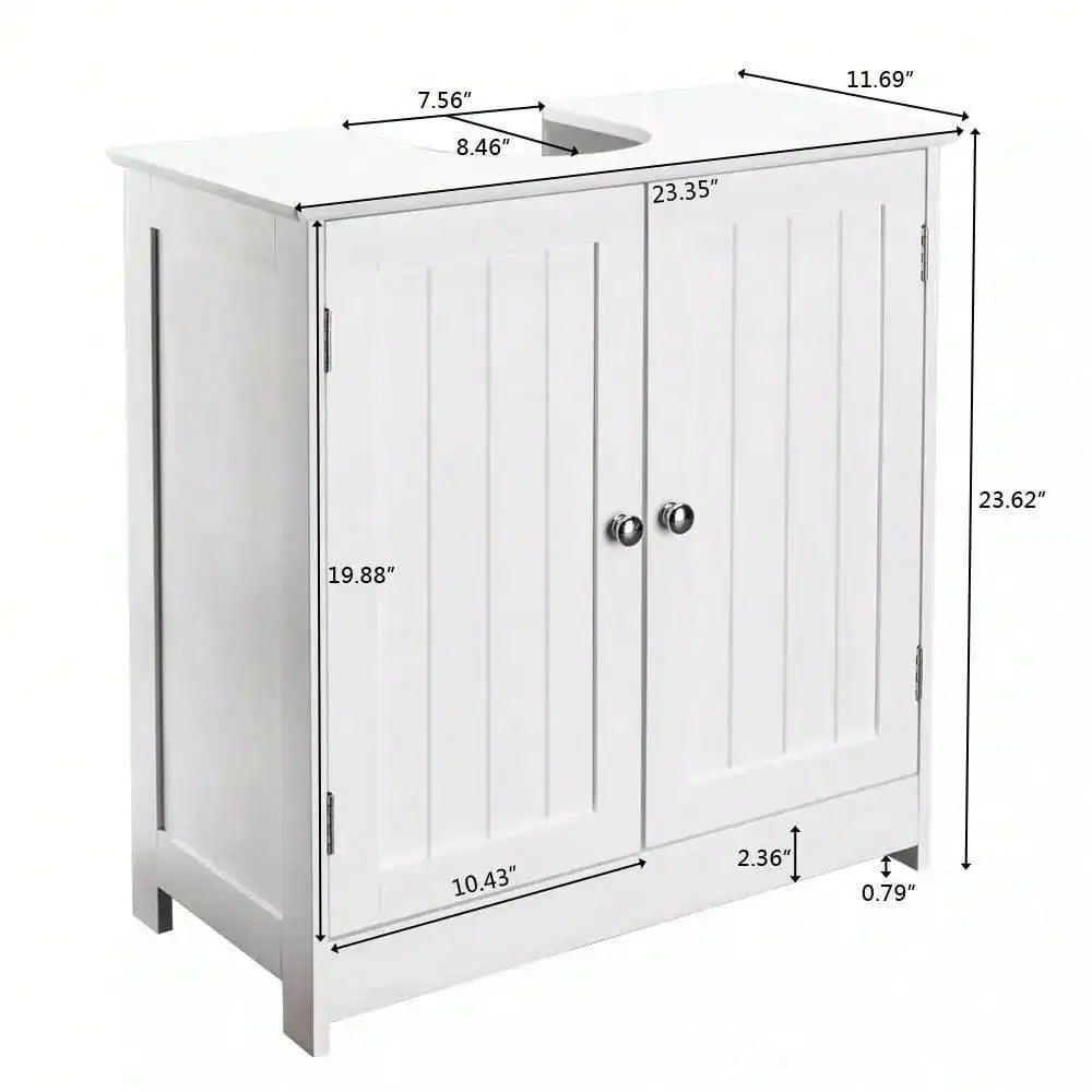 Under Sink Storage Vanity With Double Doors And Shelves