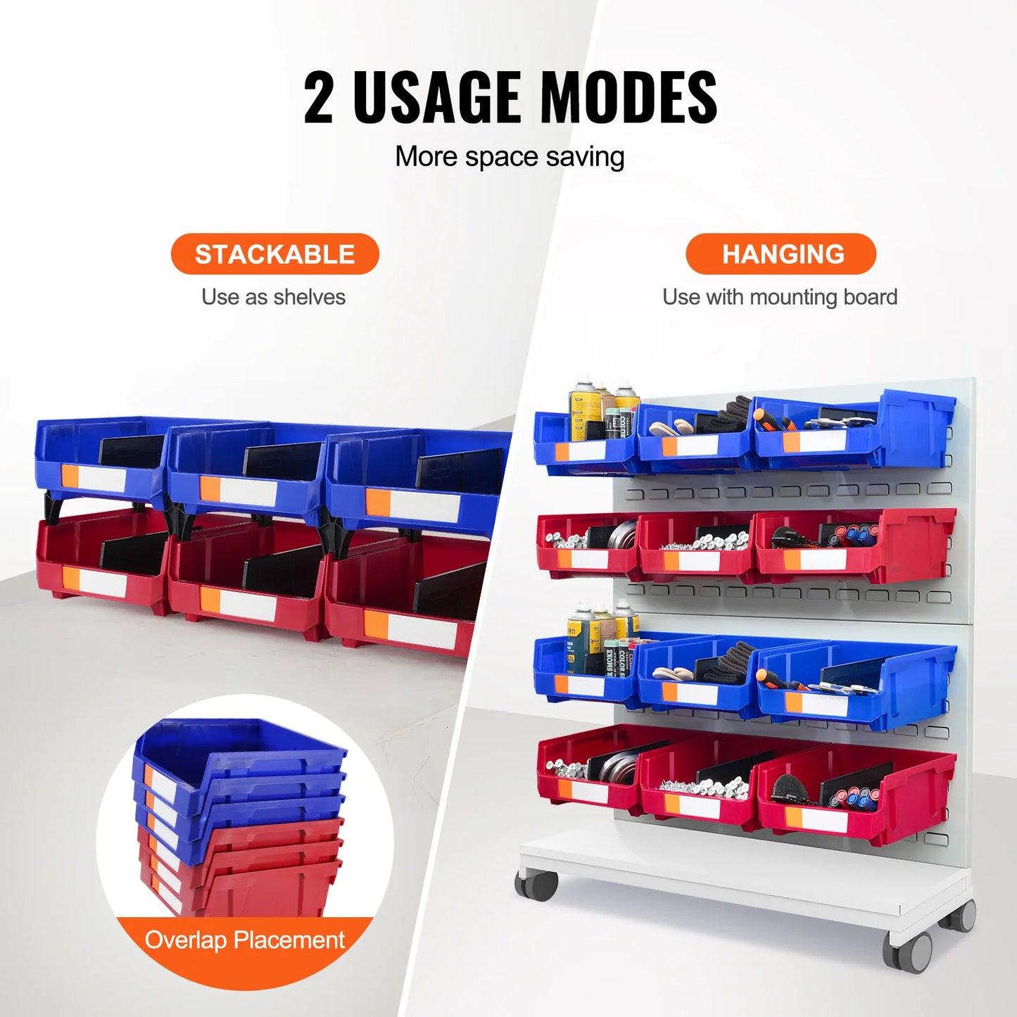 SucceBuy Stackable Storage Bins for Garage Closet Kitchen Office