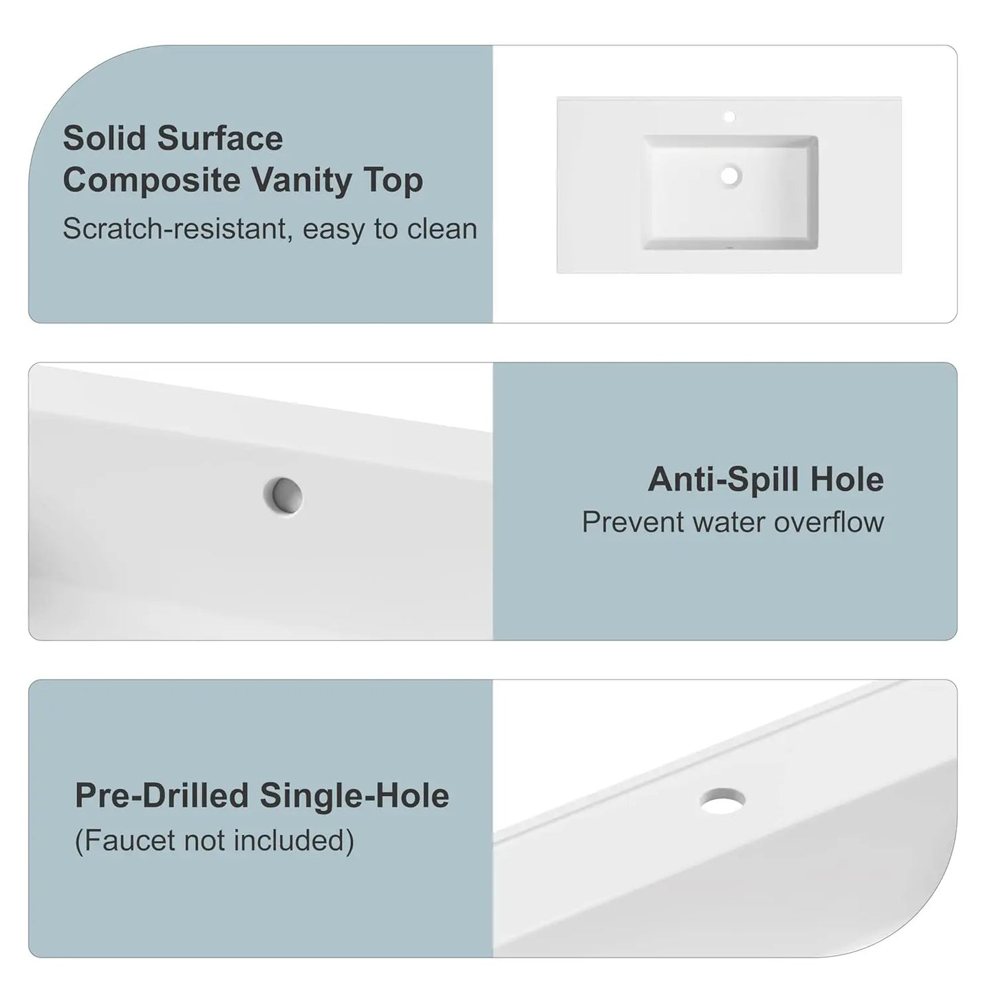 Guangbai Modern Bathroom Vanity With Integrated Top Sink