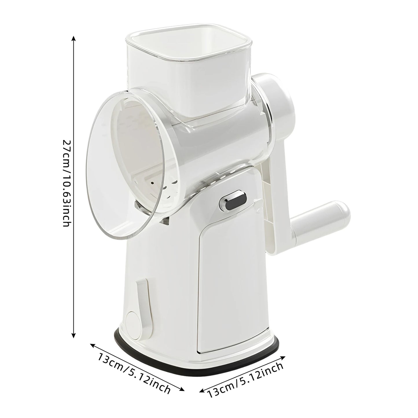 Rotary Cheese Grater And Vegetable Slicer With Stainless Blades