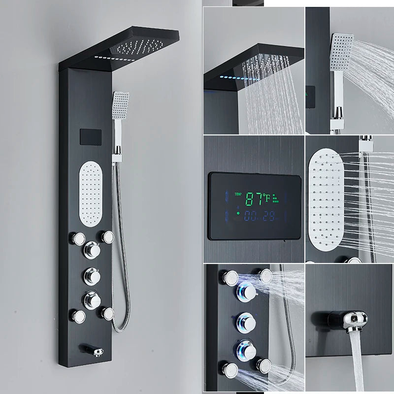 Shinesia Luxury Led Shower Panel Spa Massage Jet System
