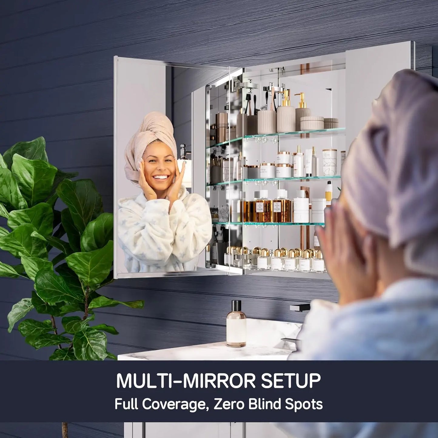 Medicine Cabinet 30" x 30", Bathroom Medicine Cabinet with Mirror, Recessed Medicine Cabinets with Adjustable, Customized