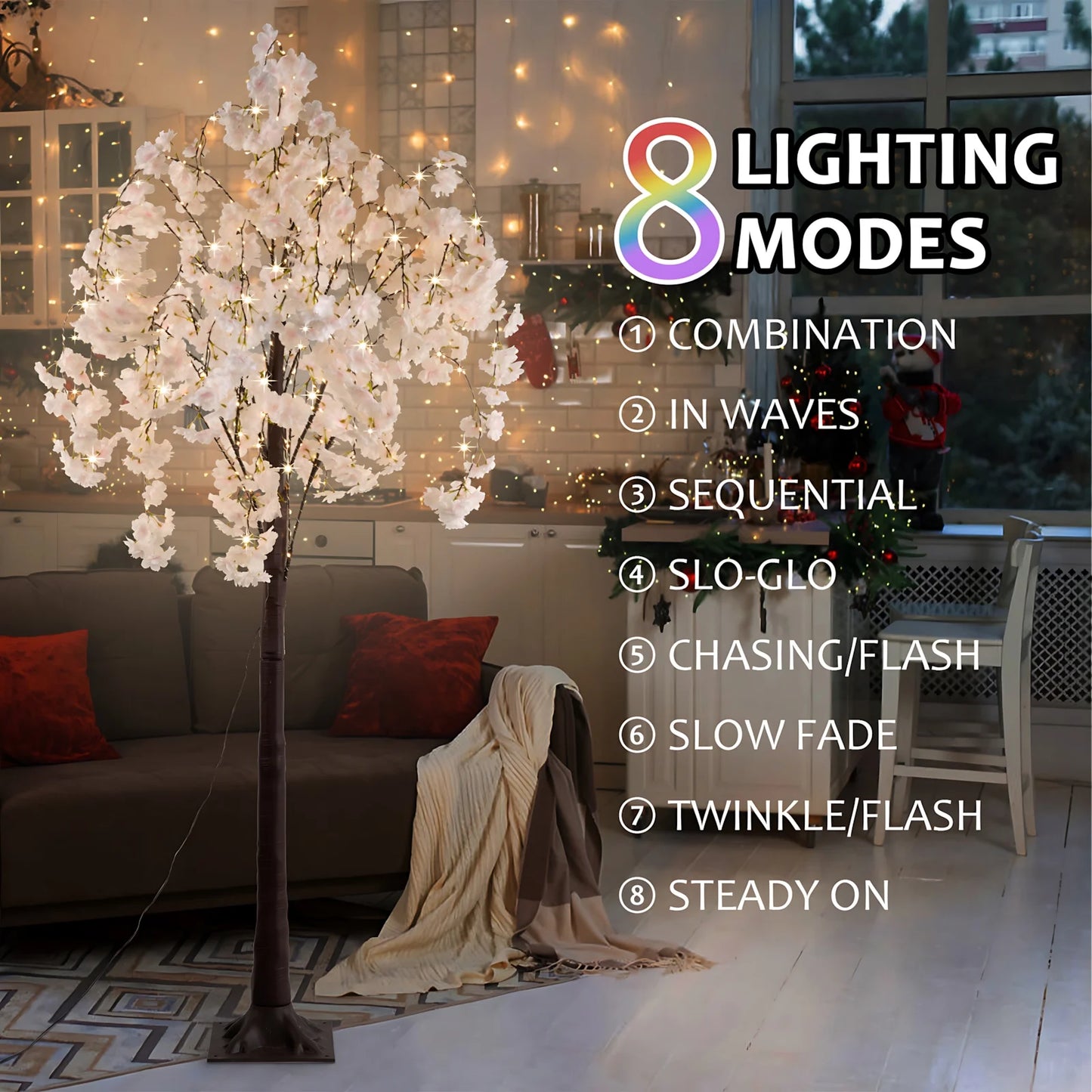 Cherry Blossom Tree Light For Elegant Indoor Foyer Decor