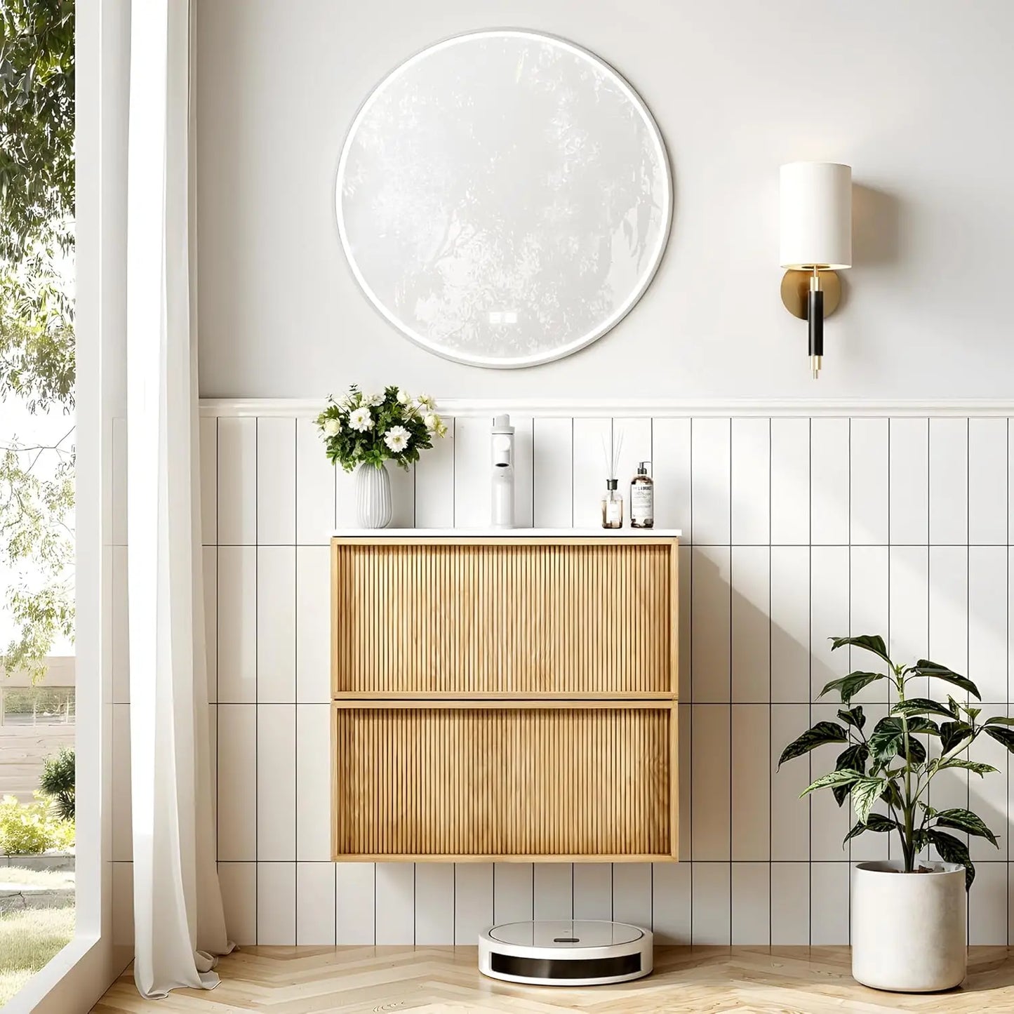 Bathroom Vanity With Sink Wall Mounted Cabinet SoftClose Drawers