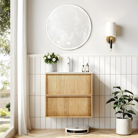 Bathroom Vanity With Sink Wall Mounted Cabinet SoftClose Drawers