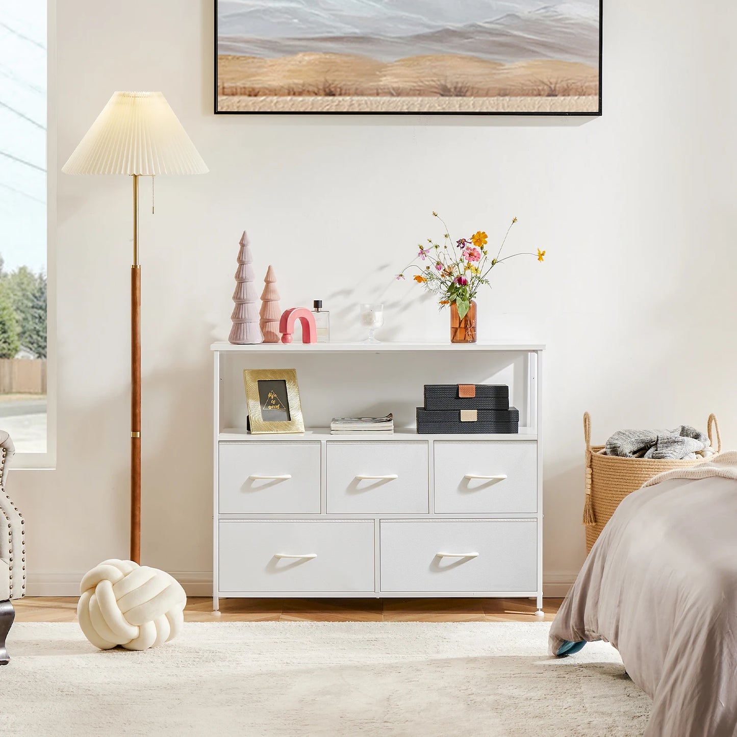 JHK Wardrobe For Bedroom With Fabric Drawers And Storage Cabinet