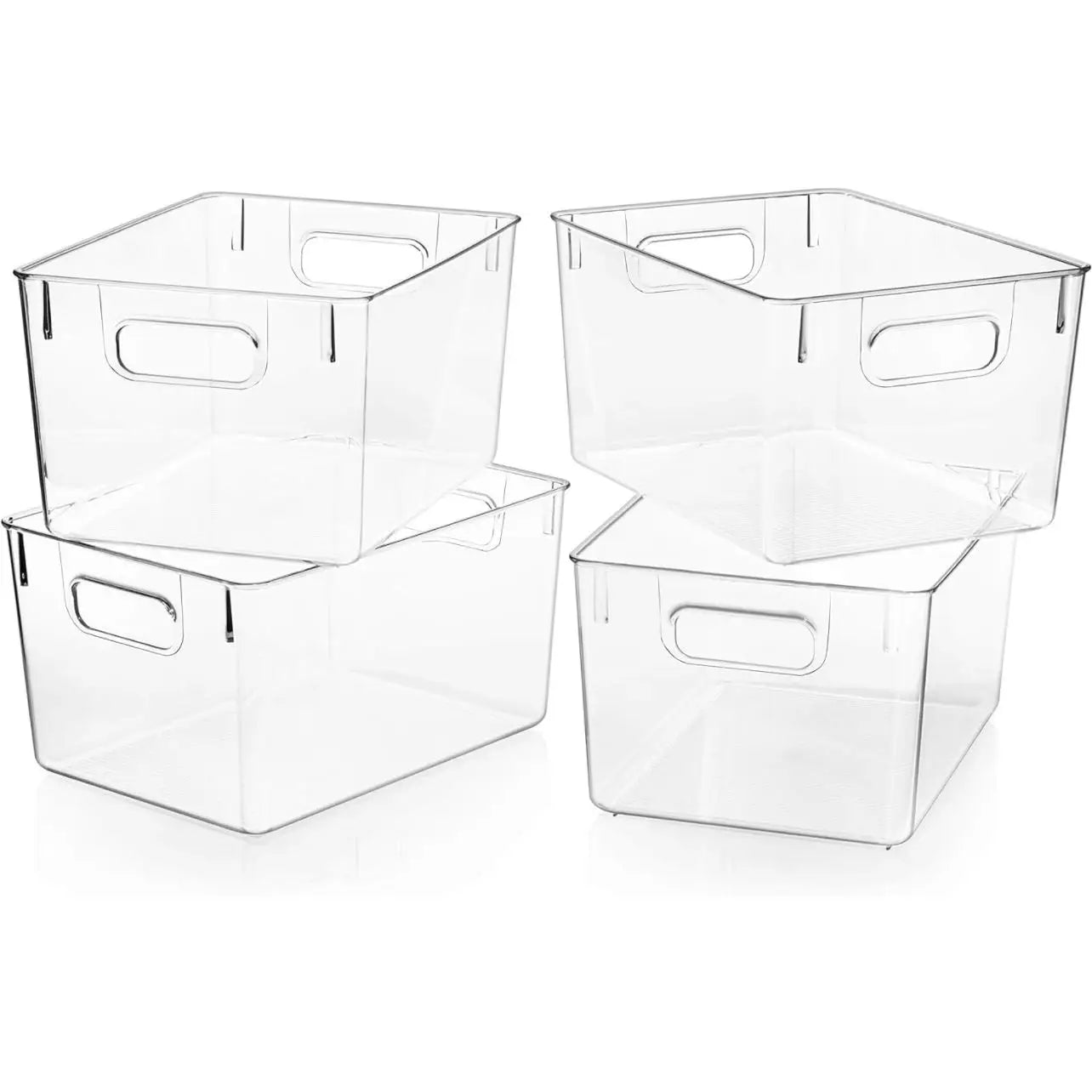 Clear Plastic Storage Bins for Pantry and Kitchen Organization