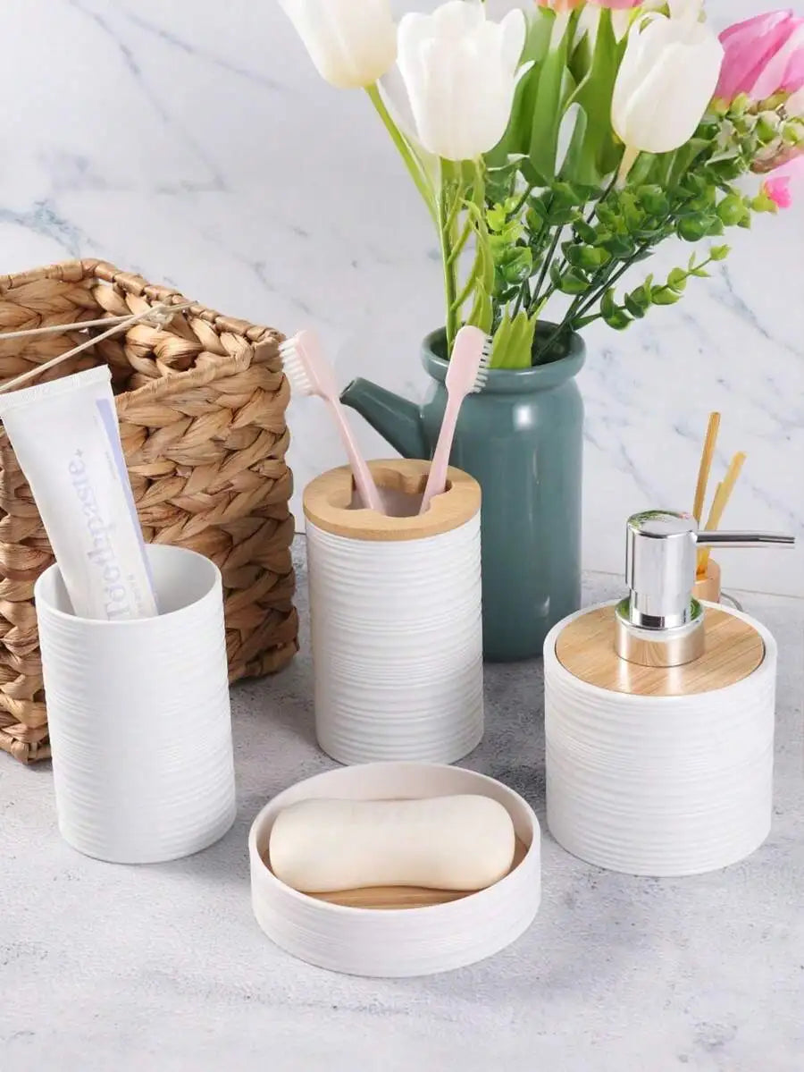 Classic Bathroom Accessories Set With Dispensers And Holders