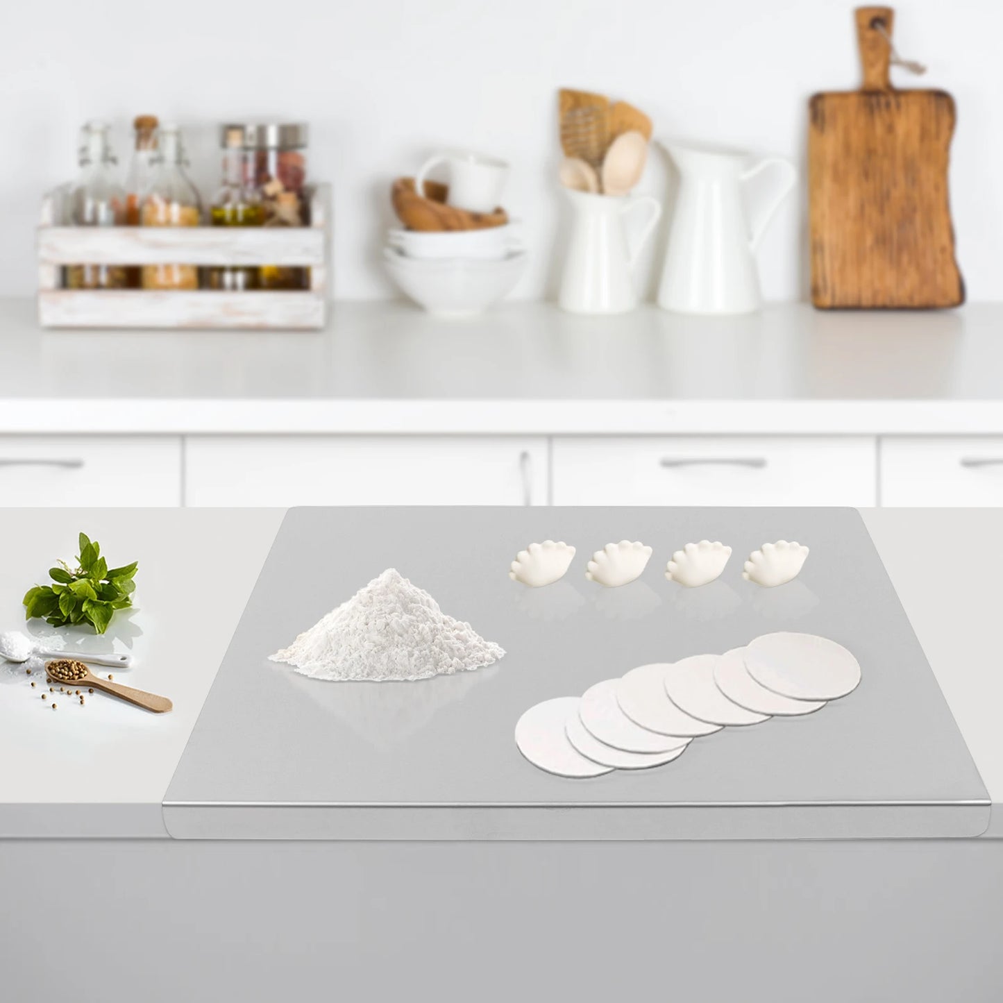 Eco-Friendly Stainless Steel Chopping Board With L-Shaped Edge
