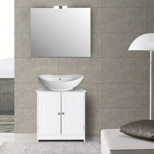Under Sink Storage Vanity With Double Doors And Shelves