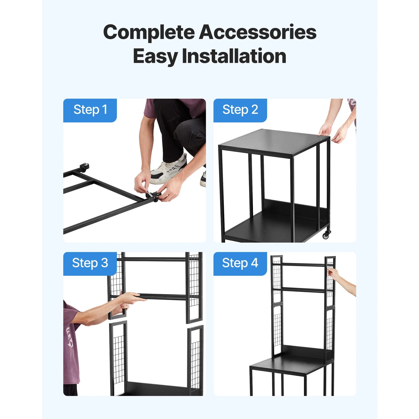 SucceBuy 4-Tier Filament Storage Rack With Wheels For 3D Printing