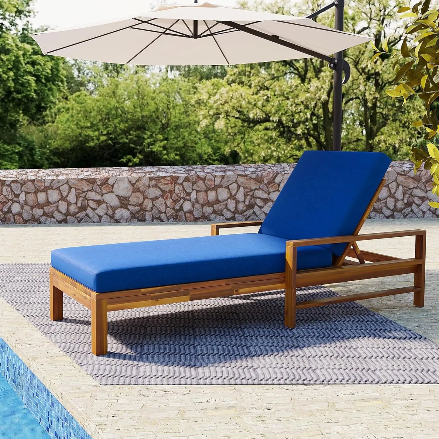 5-Position Adjustable Outdoor Chaise Lounge Set with Steel Frame