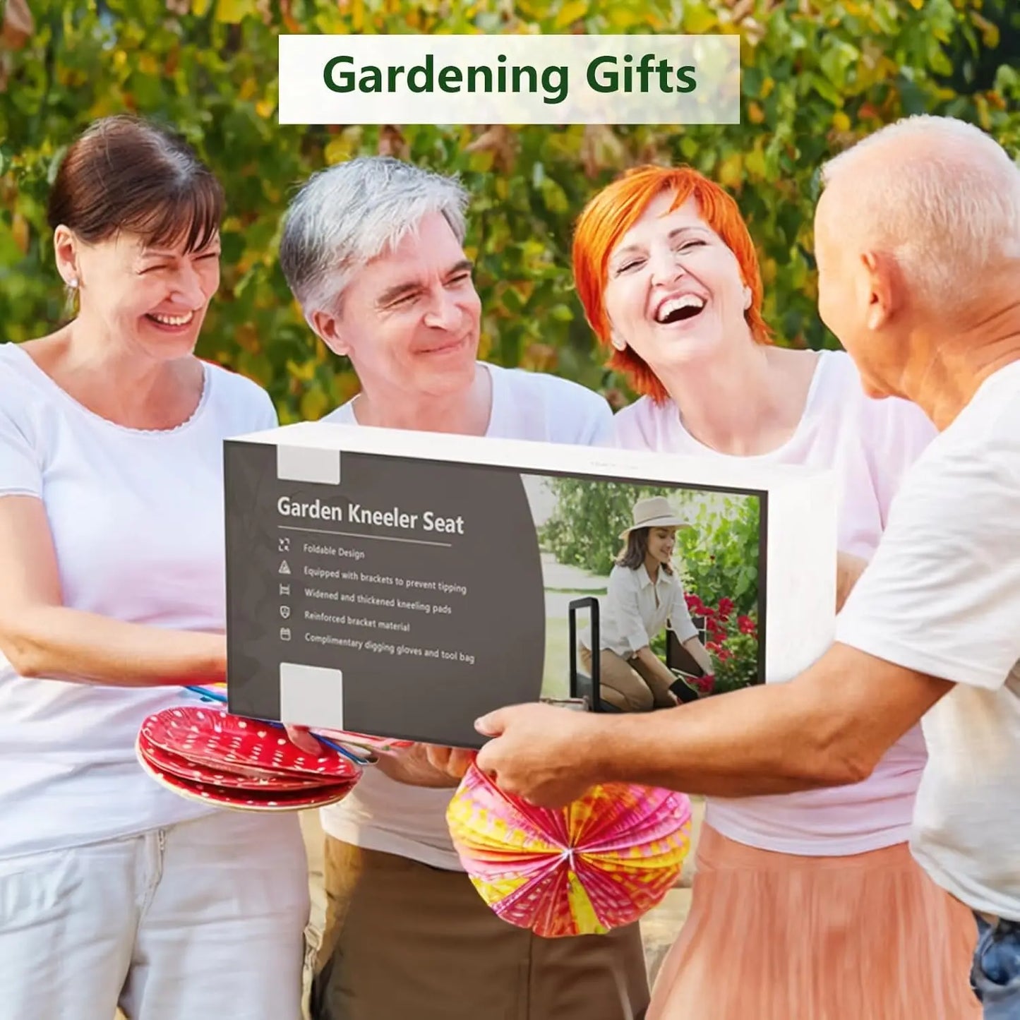 Foldable Garden Kneeler Seat With Anti-Tipping Design And Tool Bag