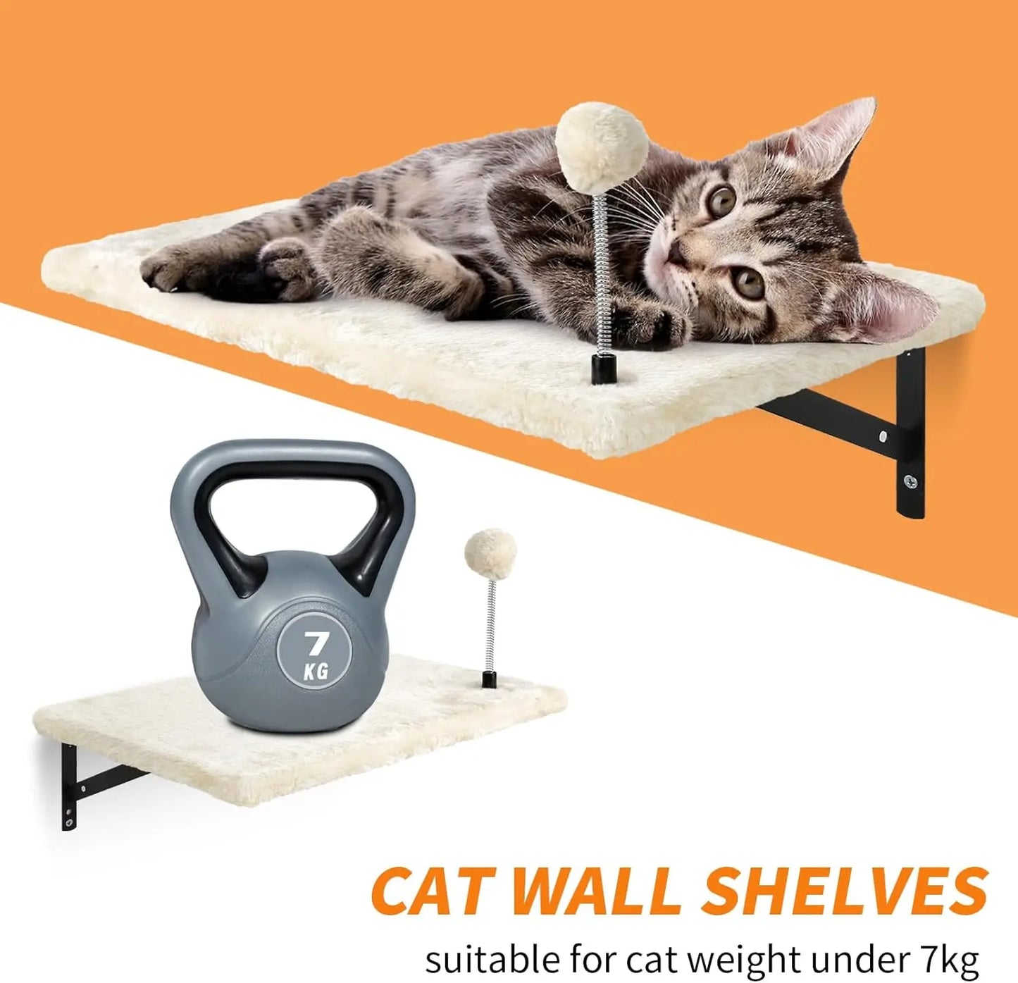 Wall Mounted Cat Climber Set With Shelves And Hammock