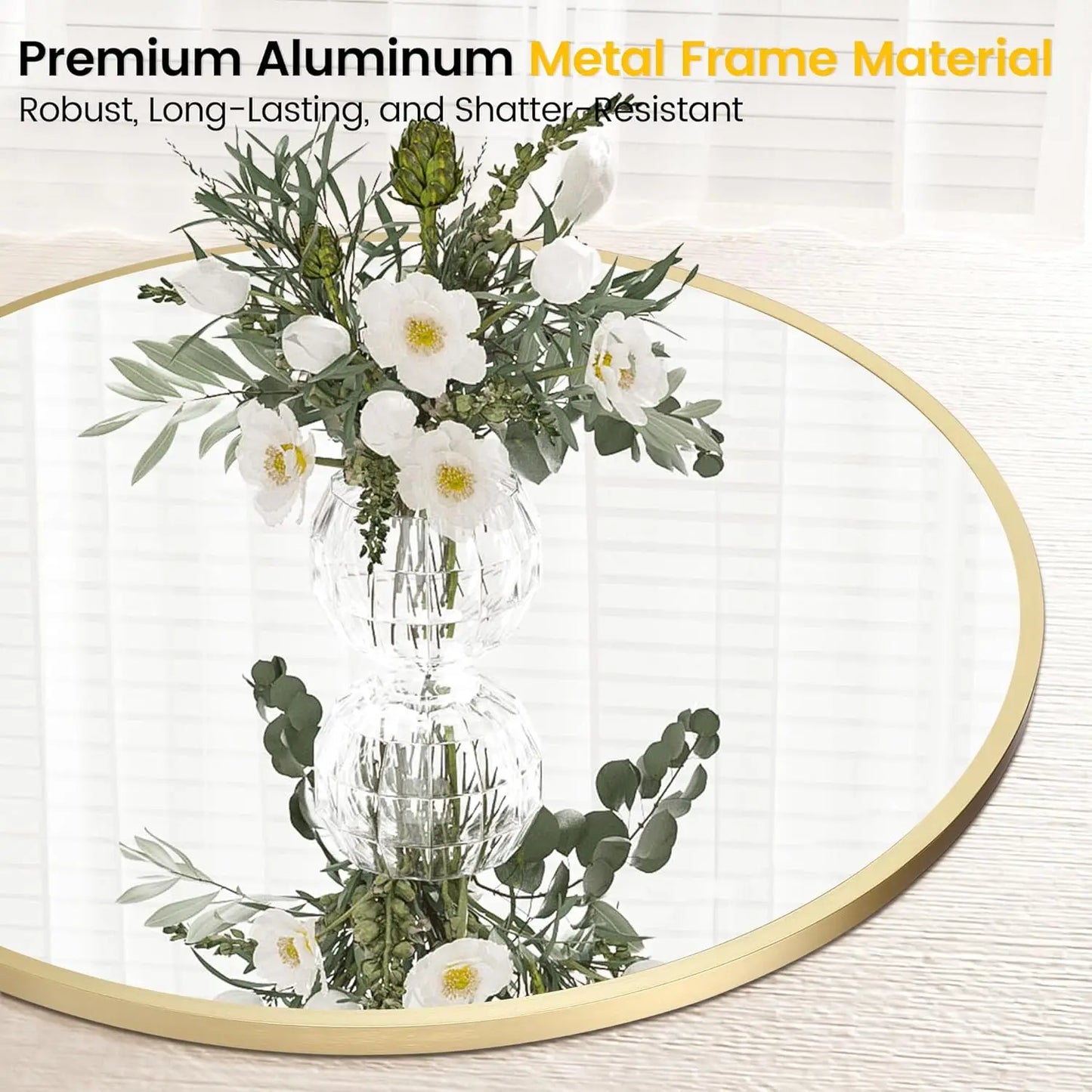 Round Mirror 18/20/24/30/32/36 Inch, Metal Frame Wall Mirror, Circle Mirror for Bathroom Living Room Entryway Hallway Foyer