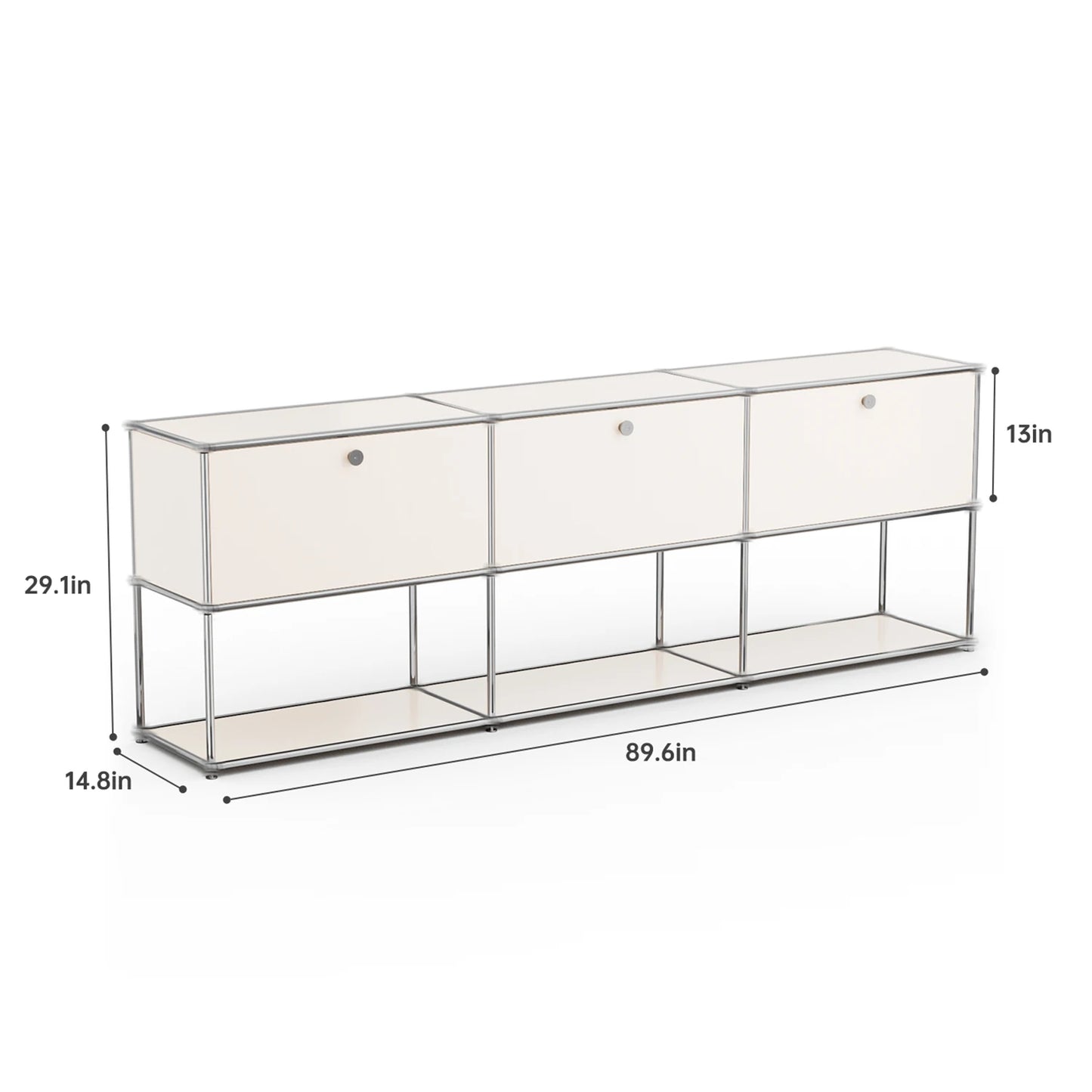 Stainless Steel Storage Cabinet Organizer and TV Stand for Living Room