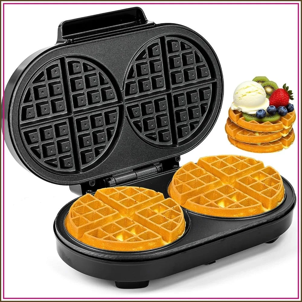 1200W Double Waffle Maker Belgian Waffle Iron For Breakfast