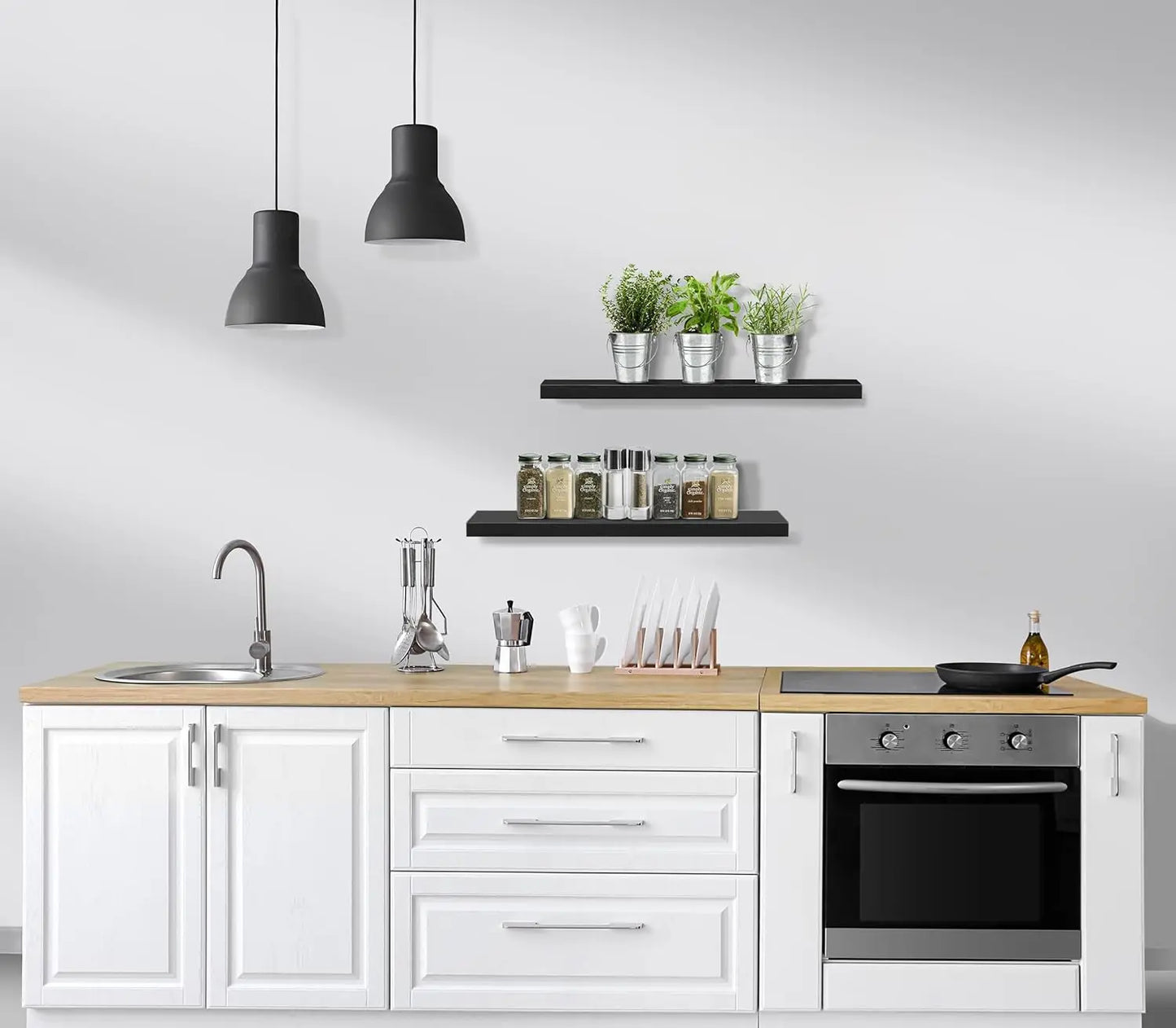 Floating Wall Shelves With Invisible Brackets Two Pack