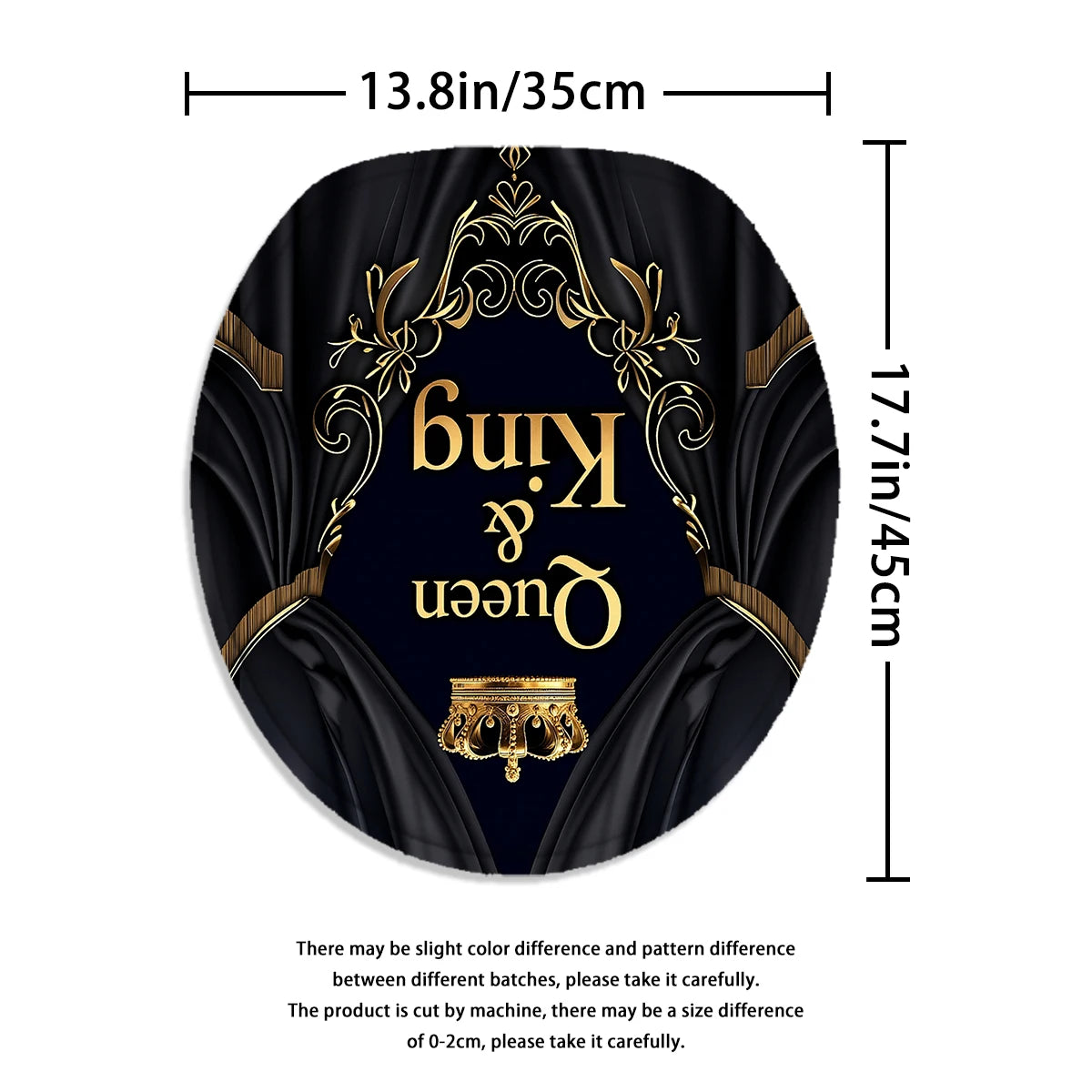 Queen And King Crown Shower Curtain Set With Hooks Luxury Print