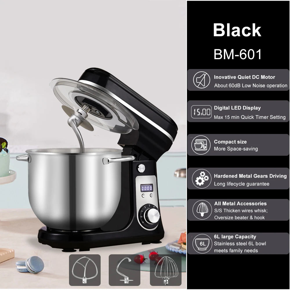 Biolomix Kitchen Stand Mixer And Blender Quiet DC Motor Six Speed