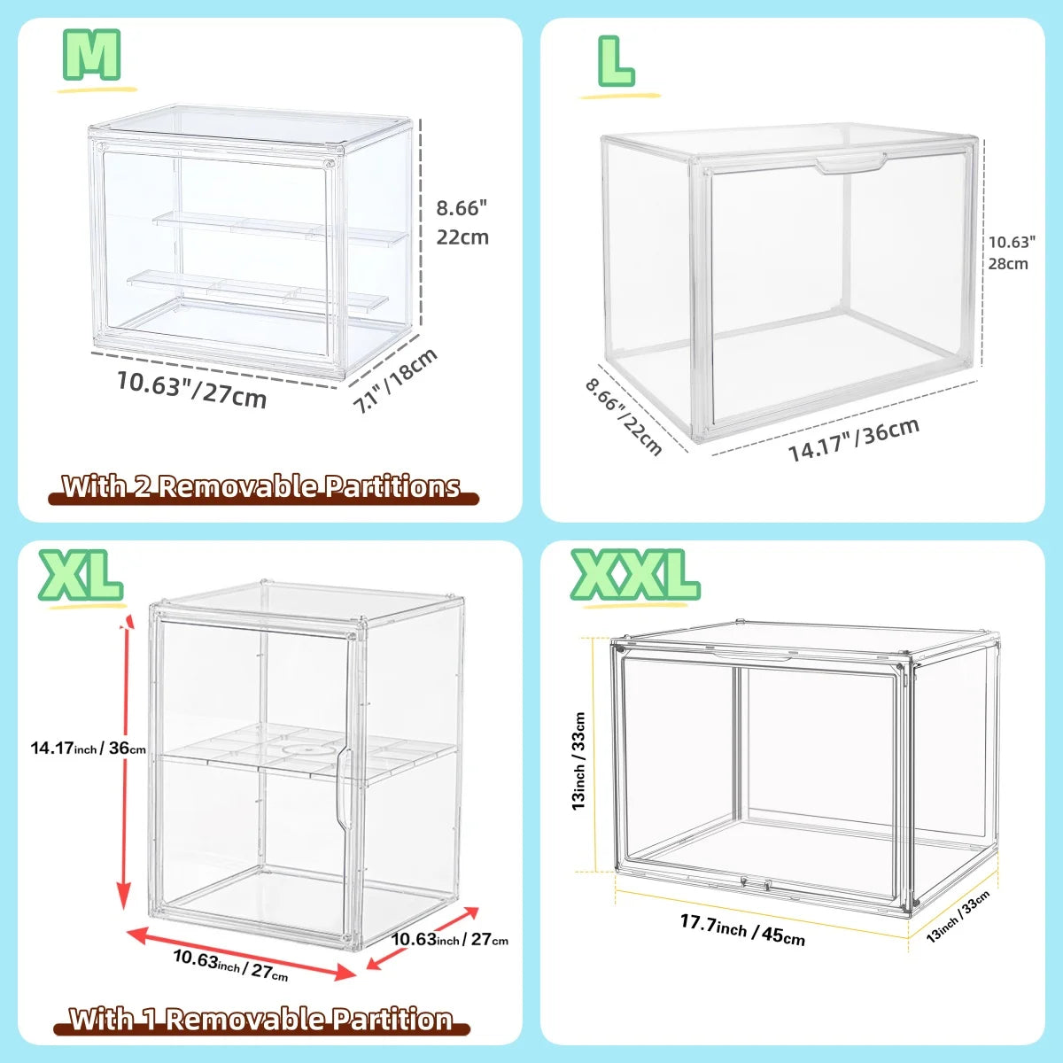 Acrylic Display Box Stackable Storage Case For Collectibles And Cosmetic Figures
