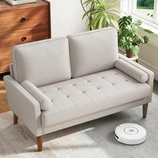 Vesgantti Velvet Loveseat Sofa With Solid Wood Legs Mid-Century Modern