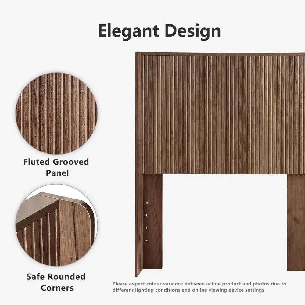 Fluted Headboard Mid Century Modern Farmhouse Wall Mounted