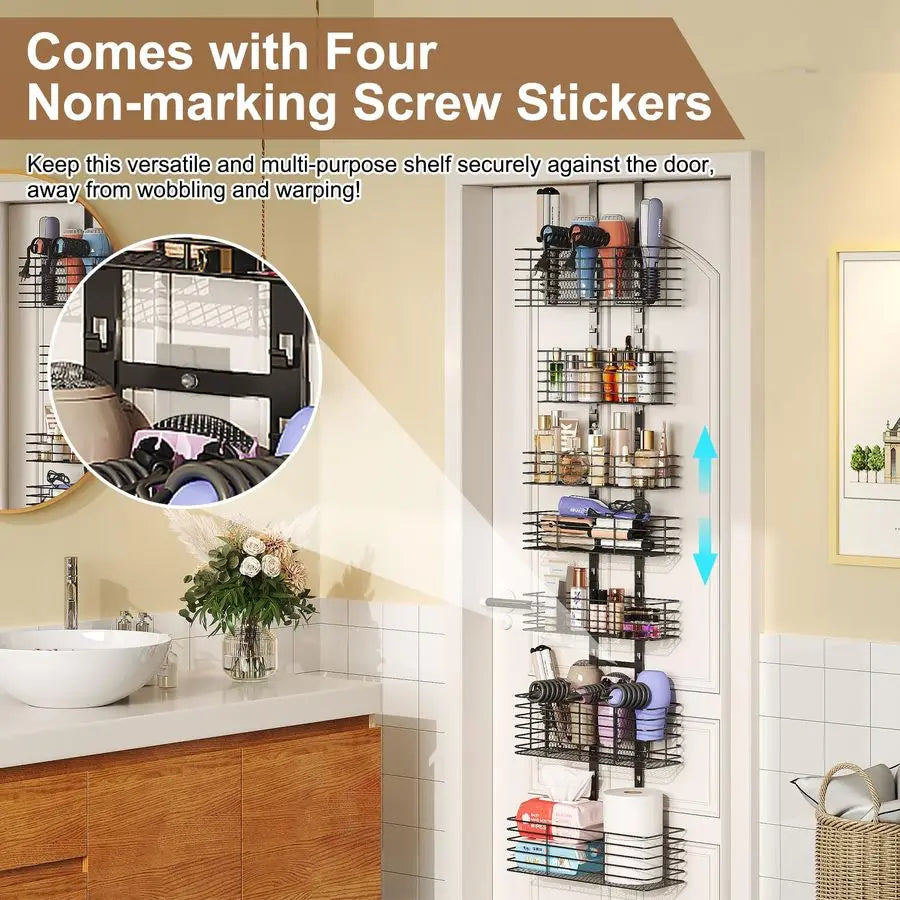 Over The Door Shower Organizer and Hair Tool Holder