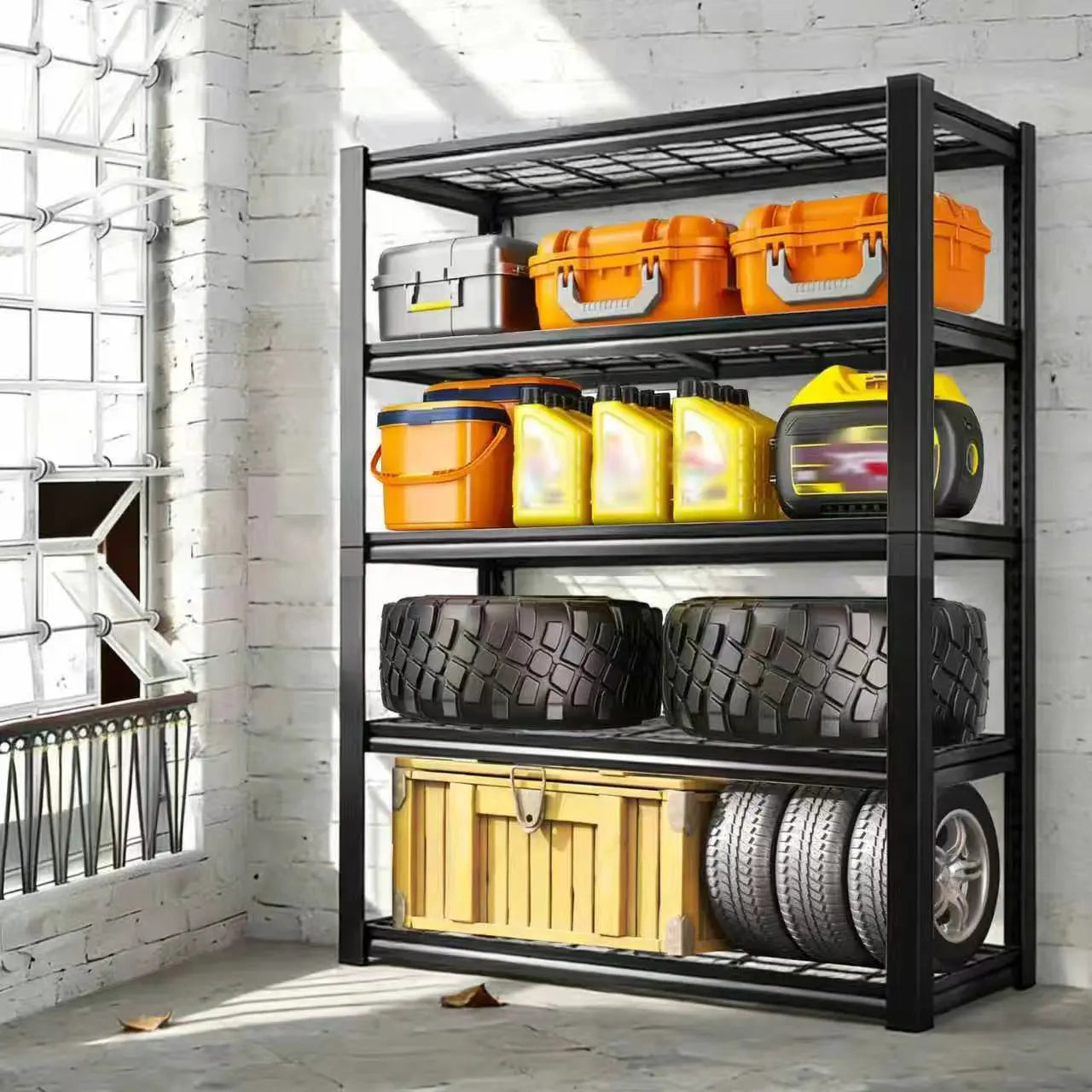 Adjustable Metal Double Layer Shelving Unit Commercial Grade Rack