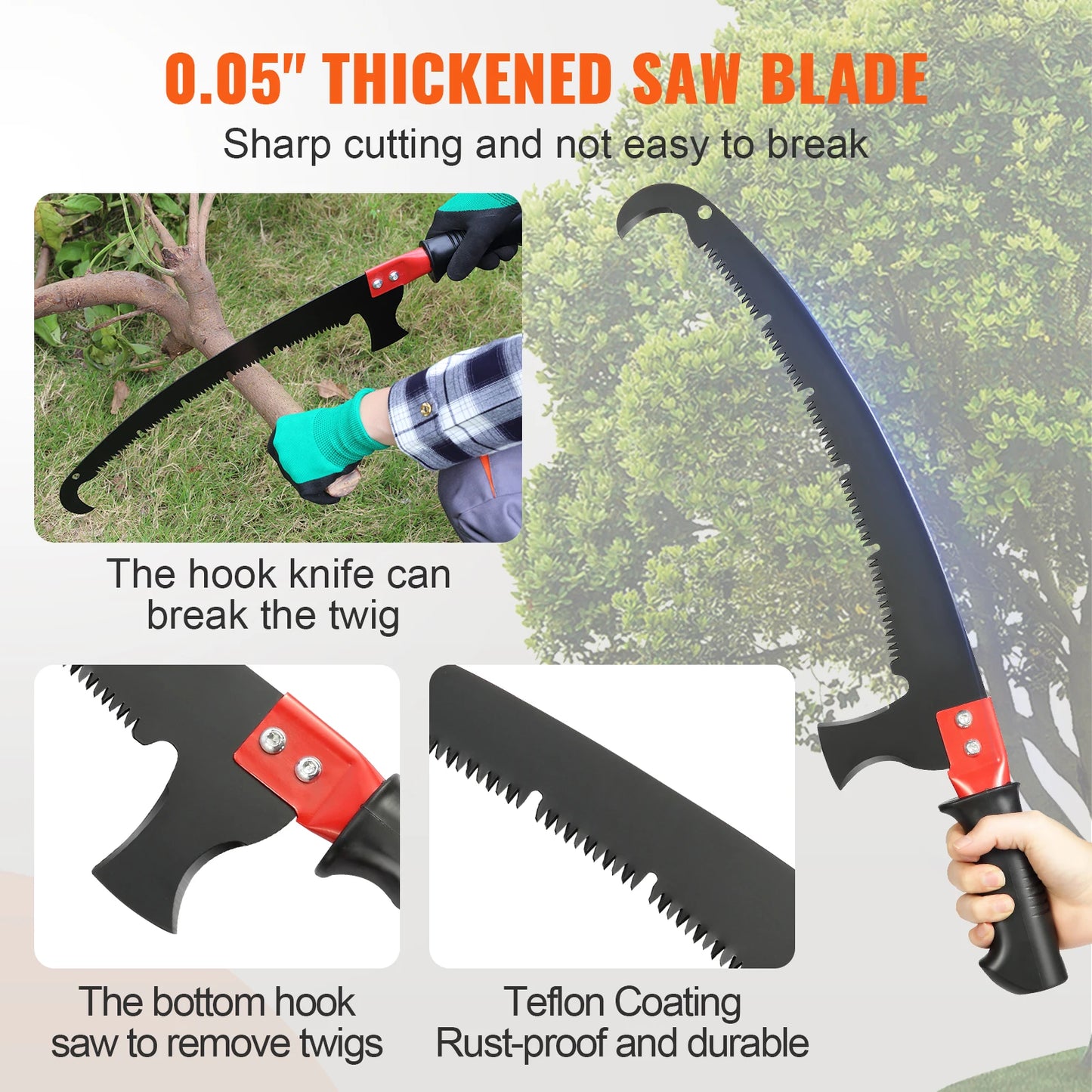 SucceBuy Extendable Telescopic Pole Saw Pruner For Branches