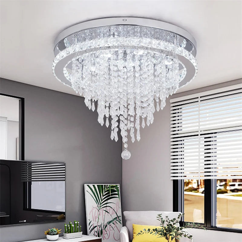 VETRULUS Crystal Ceiling Lamp With Remote Led Control