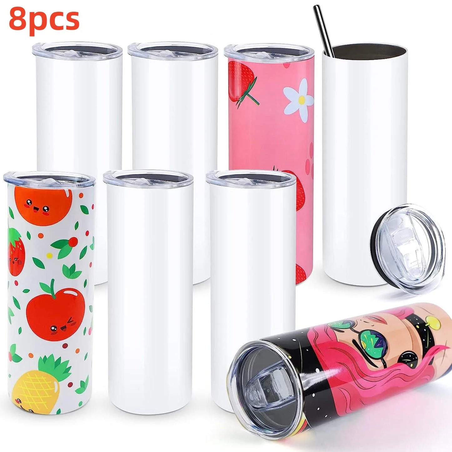 HTVRONT Sublimation Tumblers 8pcs/4pcs
