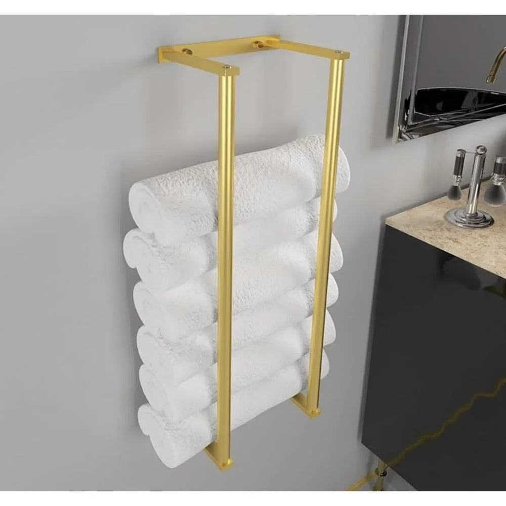 Stainless Steel Single Tier Wall Mounted Towel Rack For Bathroom Storage