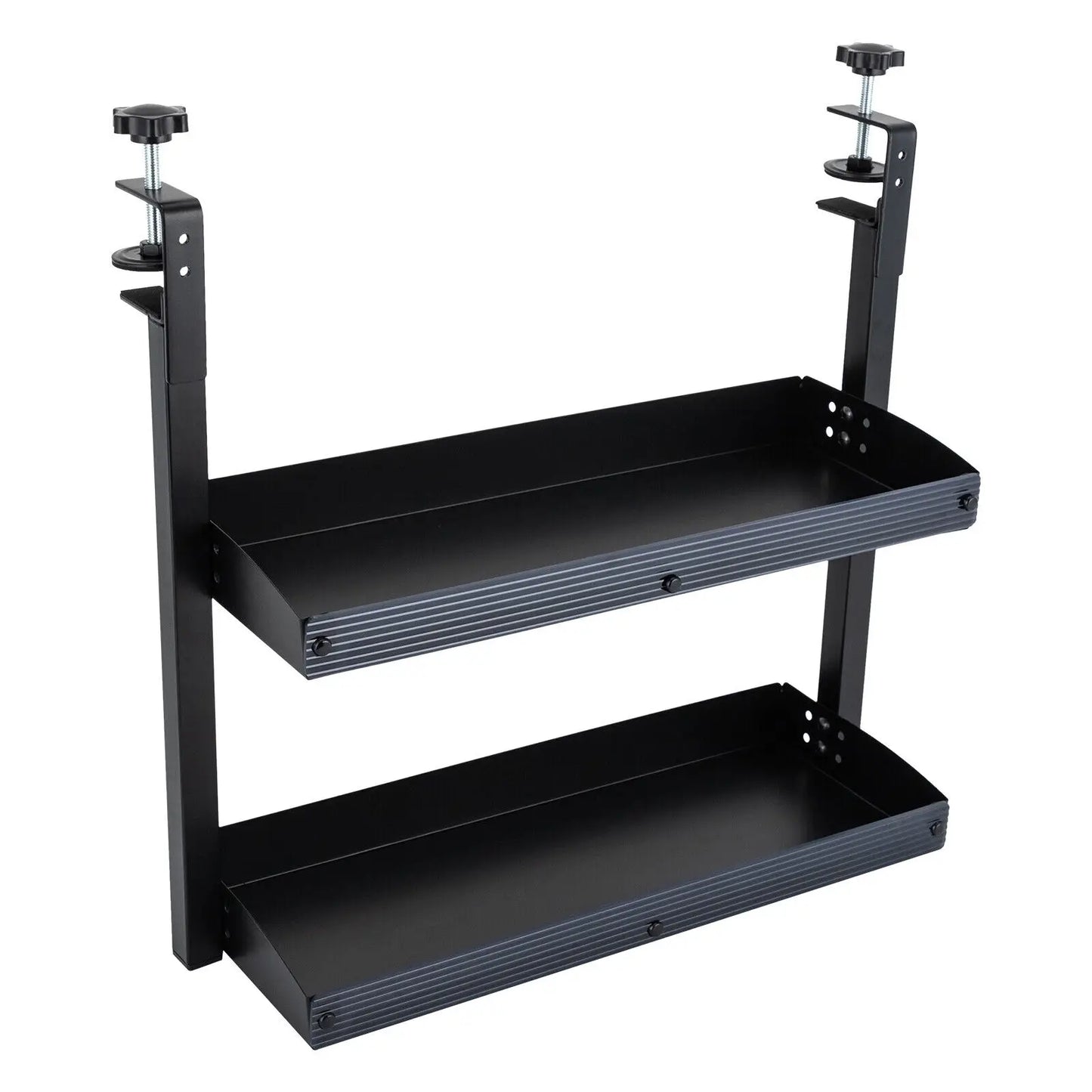Desktop Clamp-On 2-Tier Shelf With Adjustable Tray