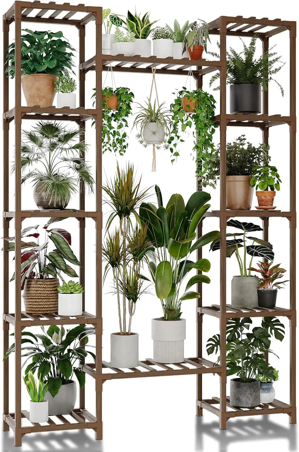 Wood Plant Stand Indoor Outdoor Tiered Shelf For Pots