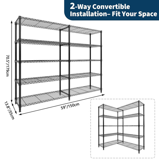 TWISTER.CK Heavy Duty Metal Storage Shelves Four Tier Unit