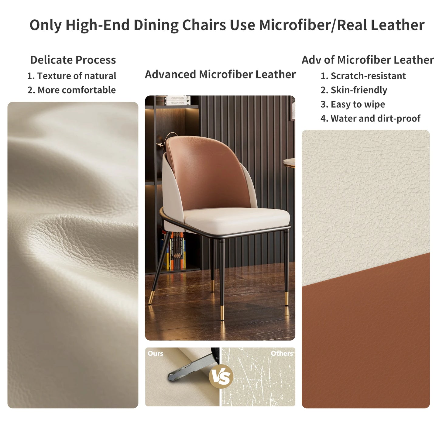 Modern Faux Leather Dining Chairs Set of 2