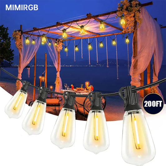 MIMIRGB Outdoor LED String Lights Shatterproof Waterproof Dimmable